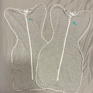 Love to Dream Grey Swaddle Sleep Sacks with Stripe Trim (Pair)